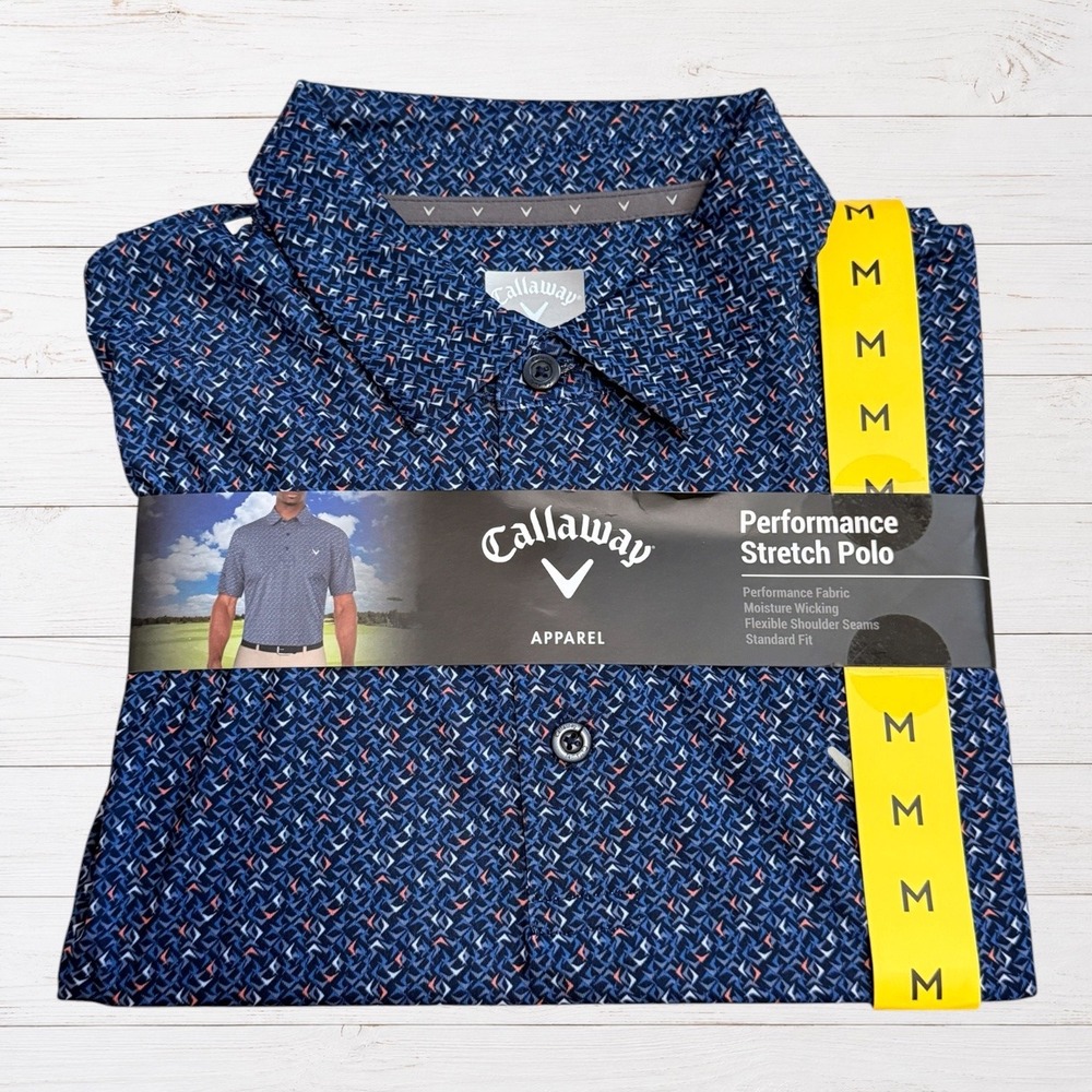 NWT Callaway Opti-Dri Moisture Wicking Performance Stretch Golf Polo Men's M